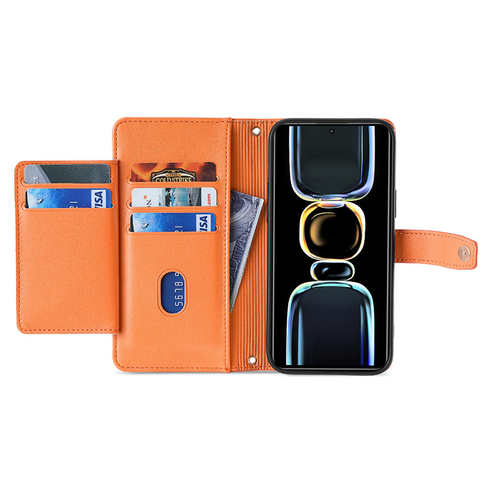 Multifunctional Phone Stand Case for Xiaomi Redmi K60E 5G Zipper Pocket Multiple Card Slots Phone Leather Cover with Wrist Strap and Shoulder Strap Multifunctional Phone Stand Case for Xiaomi Redmi K60E 5G Zipper Pocket Multiple Card Slots Phone Leather Cover with Wrist Strap and Shoulder Strap
